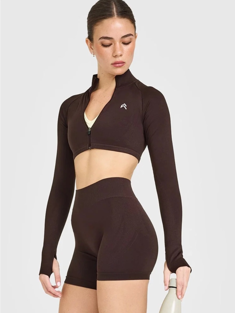 Oner Active Enhancelift Seamless Crop Jacket with White Logo